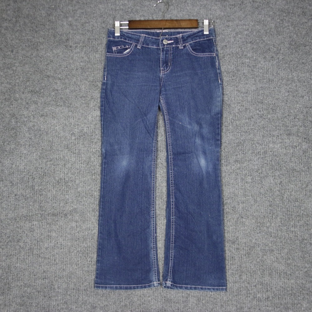 Faded Jeans Girls 10 Blue Bootcut Embroidered Adjustable Waist Resizable Waist